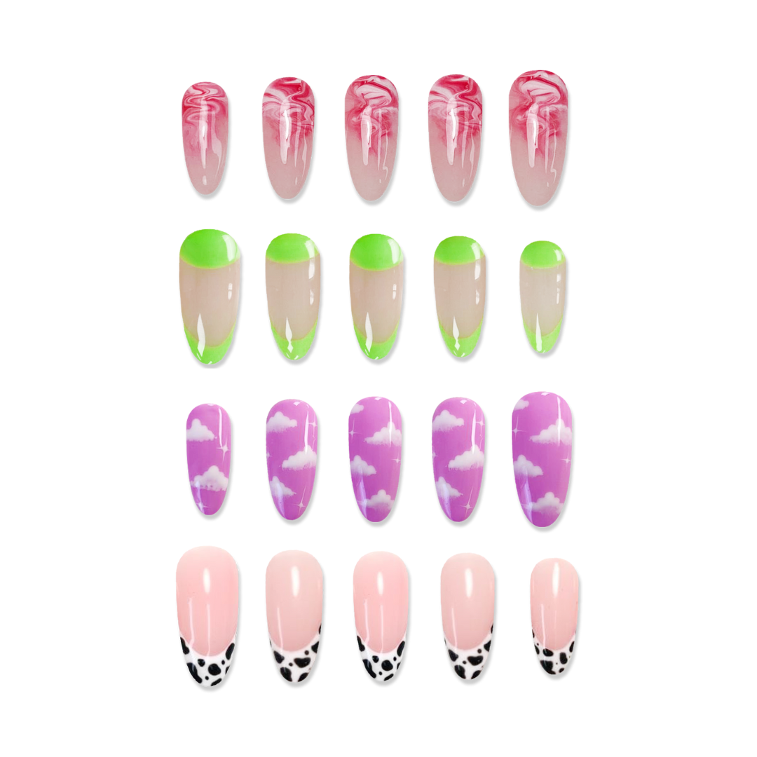 NAF! Hand-Painted Press On Nails